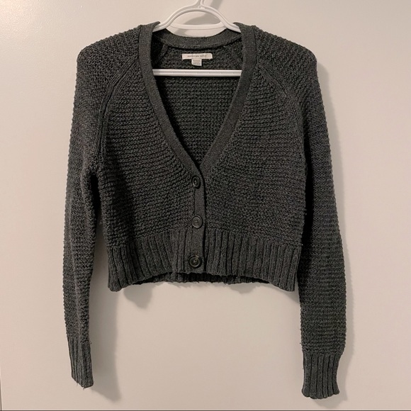 American Eagle boxy cropped knit cardigan - Picture 1 of 5